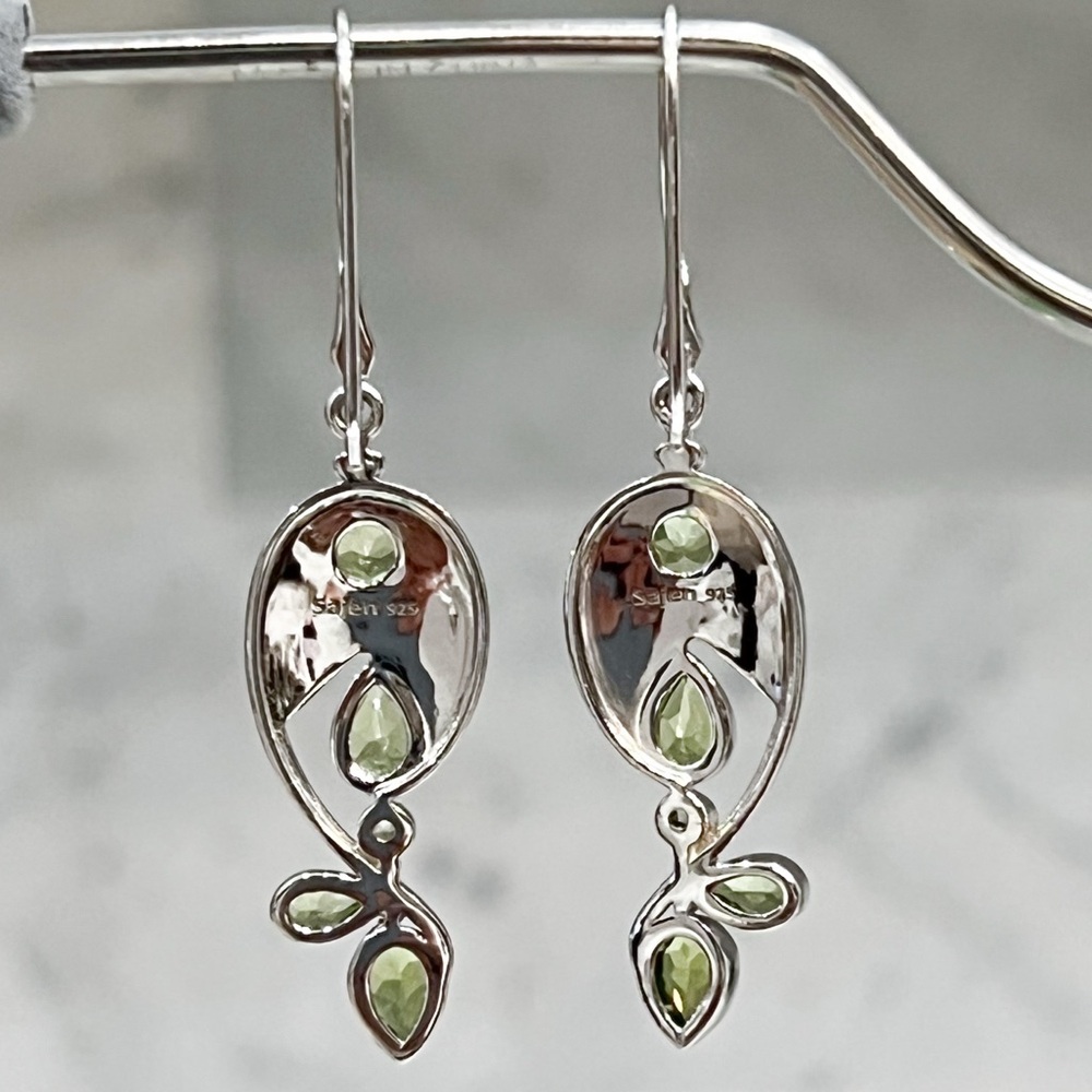 SAJEN Sterling Silver Peridot Dangle Earrings - Picture 8 of 10